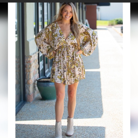 🎉LAST PIECE 🎉FREE PEOPLE Printed Arzel Mini Dress - Picture 5 of 7